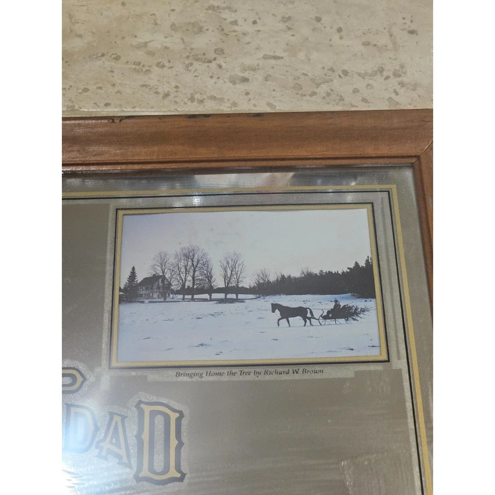 Vintage RARE Old Grand Dad Bourbon Whiskey Bar Mirror Landscapes Kentucky